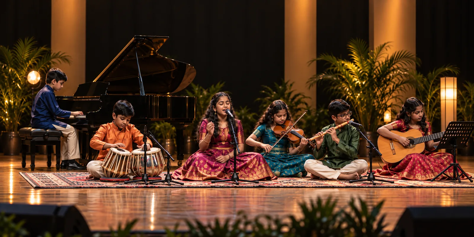 Young musicians performing together at LAYAA Season 5